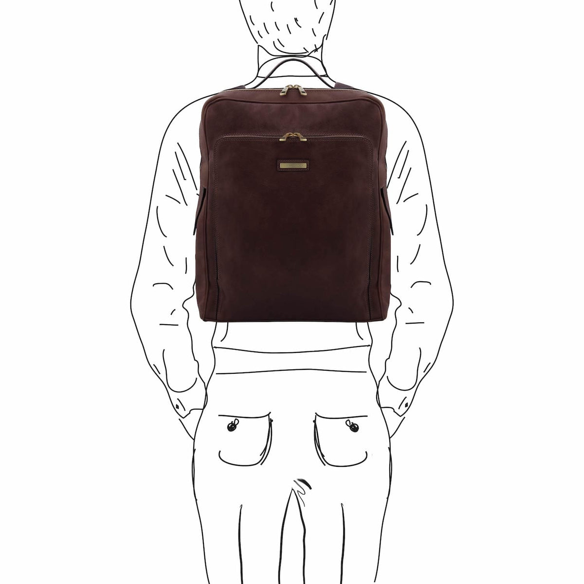 Bolsos de piel para portátil Bangkok - Mochila grande mate de piel para portátil | TL142336 San Rocco Italia