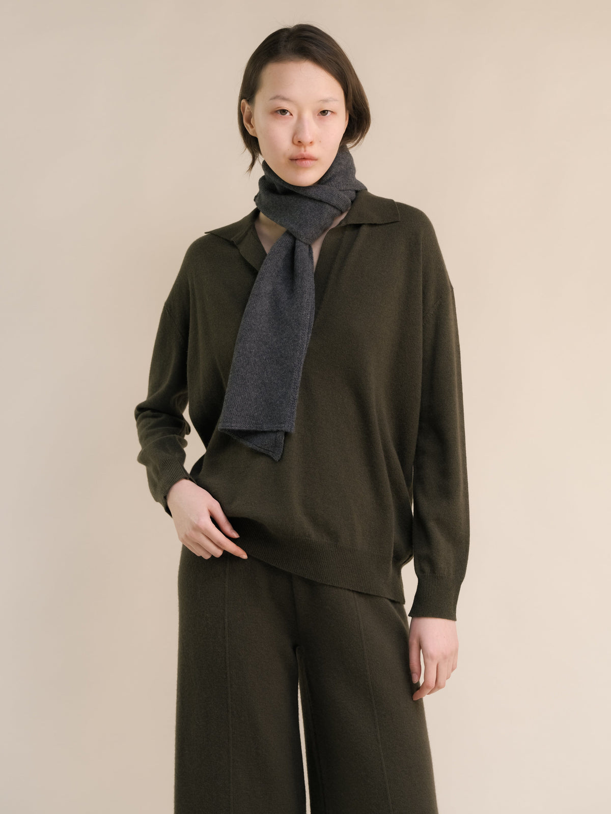Maglieria Grigio scuro Cashmere Mix Sciarpa San Rocco Italia