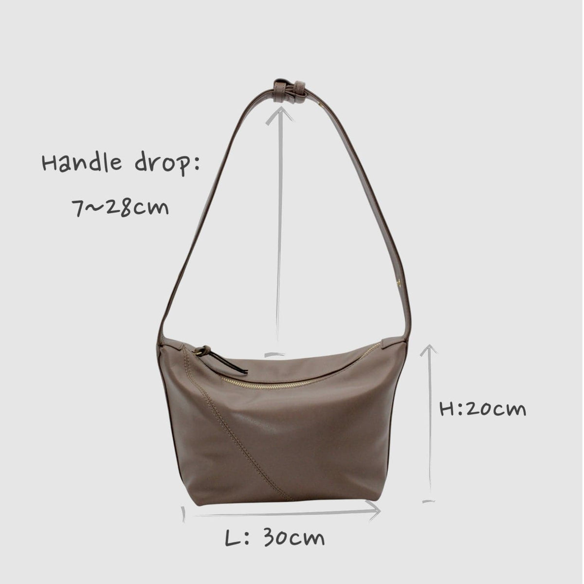 Handbag & Wallet Accessories Evy - Genuine Leather Pouch Shoulder Bag - Taupe San Rocco Italia