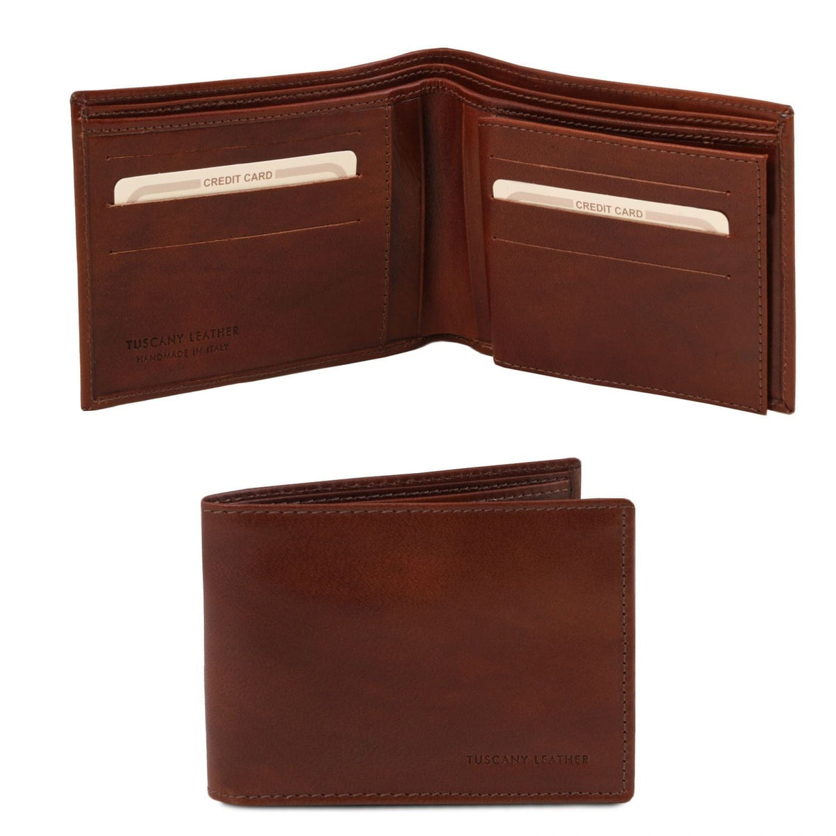 Portefeuilles homme en cuir Marron Portefeuille homme exclusif en cuir à 3 volets | TL140817 San Rocco Italia