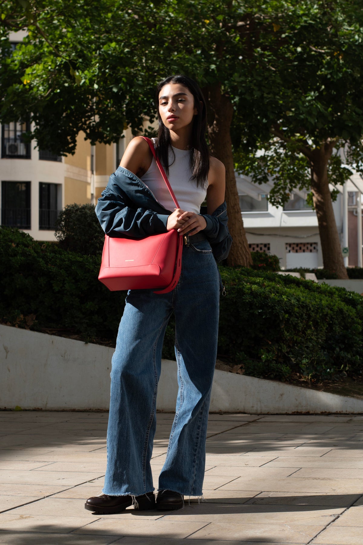 Hebag & Wallet Accessori Oli - Apple Leather Midi Shoulder Cross-body Bag Rosso San Rocco Italia