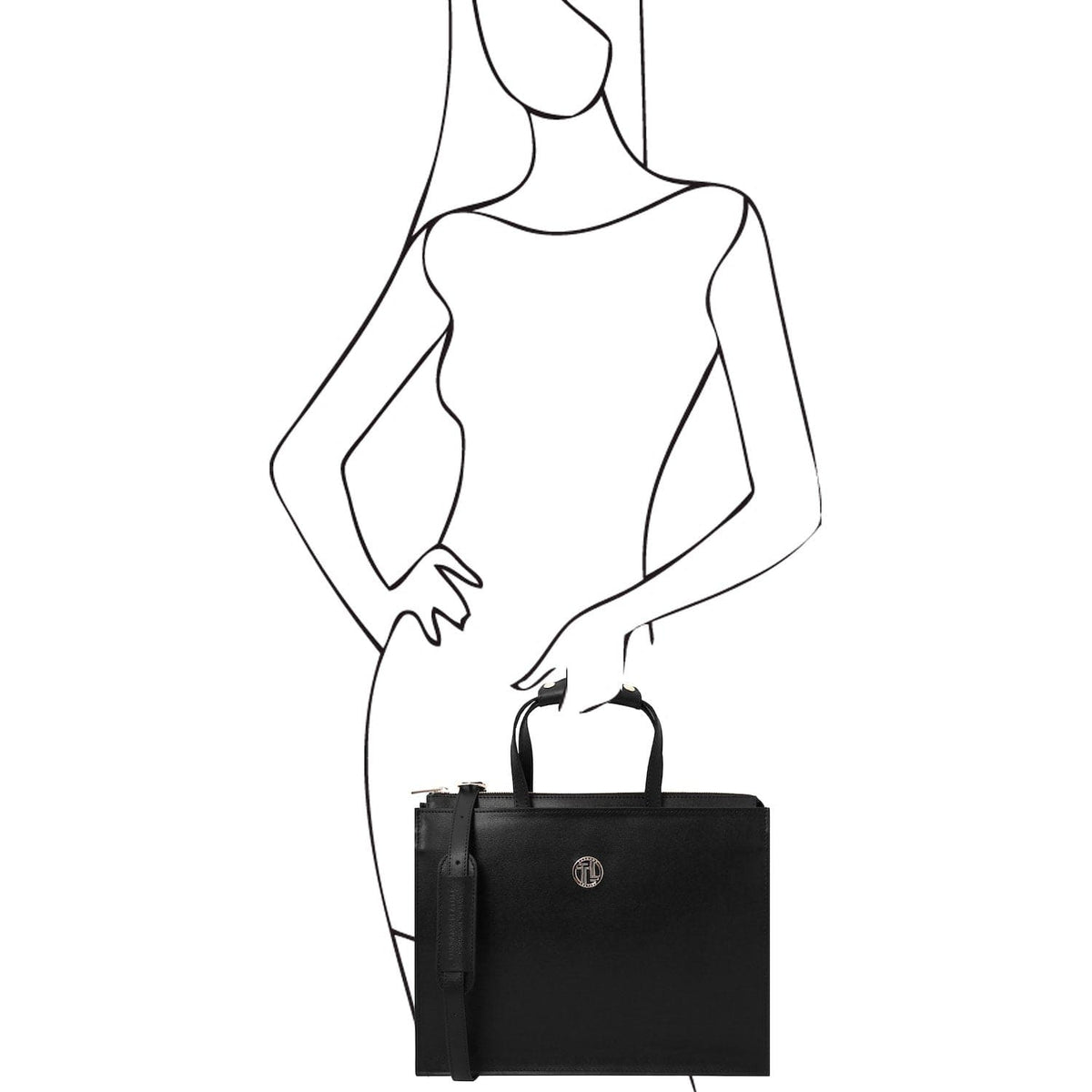 Leather briefcases Palermo - Saffiano Italian leather briefcase 3-compartment for women | TL141369 San Rocco Italia
