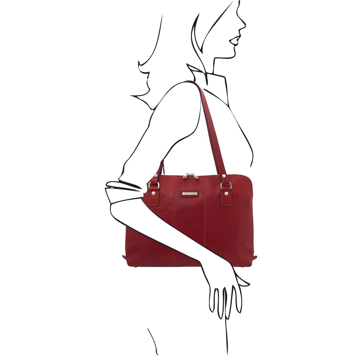 Leather briefcases Ravenna - Exclusive Women's Leather Business Bag in Mate Leather | TL142426 San Rocco Italia