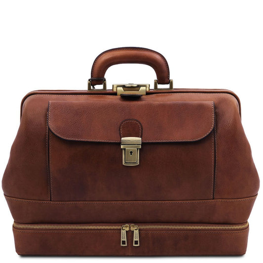 Borse da medico Marrone Giotto - Borsa da medico esclusiva in pelle con doppio fondo | TL142344 San Rocco Italia