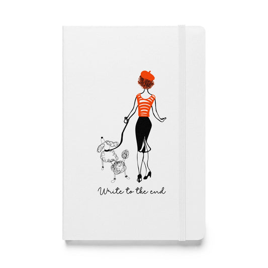 Journals Write to the End Woman and French Poodle Hardcover Bound Journal San Rocco Italia