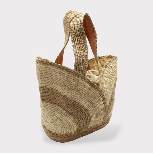 Handbag & Wallet Accessoires Yasmin - Handmade Naturel Raffia Tulip Tote Bag Naturel Color San Rocco Italia