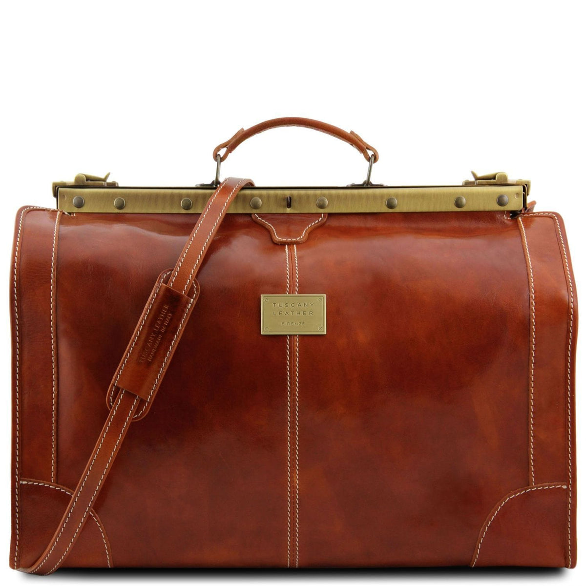 Borse da viaggio in pelle Miele Madrid - Borsa Gladstone in pelle - Misura grande | TL1022 San Rocco Italia