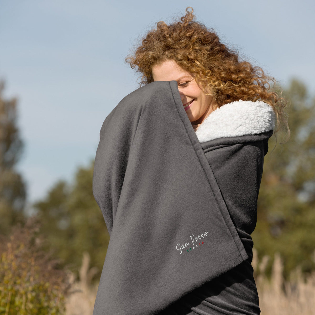Blanket Heather Grey Premium San Rocco Italia sherpa blanket San Rocco Italia