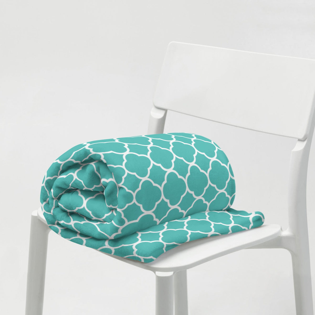 Turquoise Quatrefoil Throw Blanket San Rocco Italia