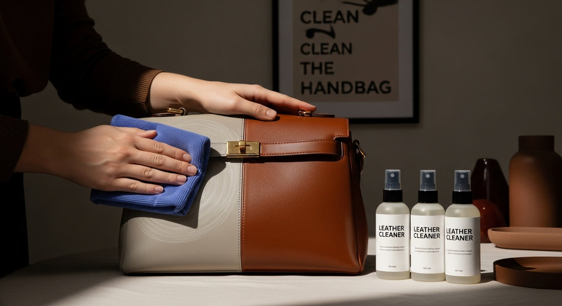 clean leather handbag