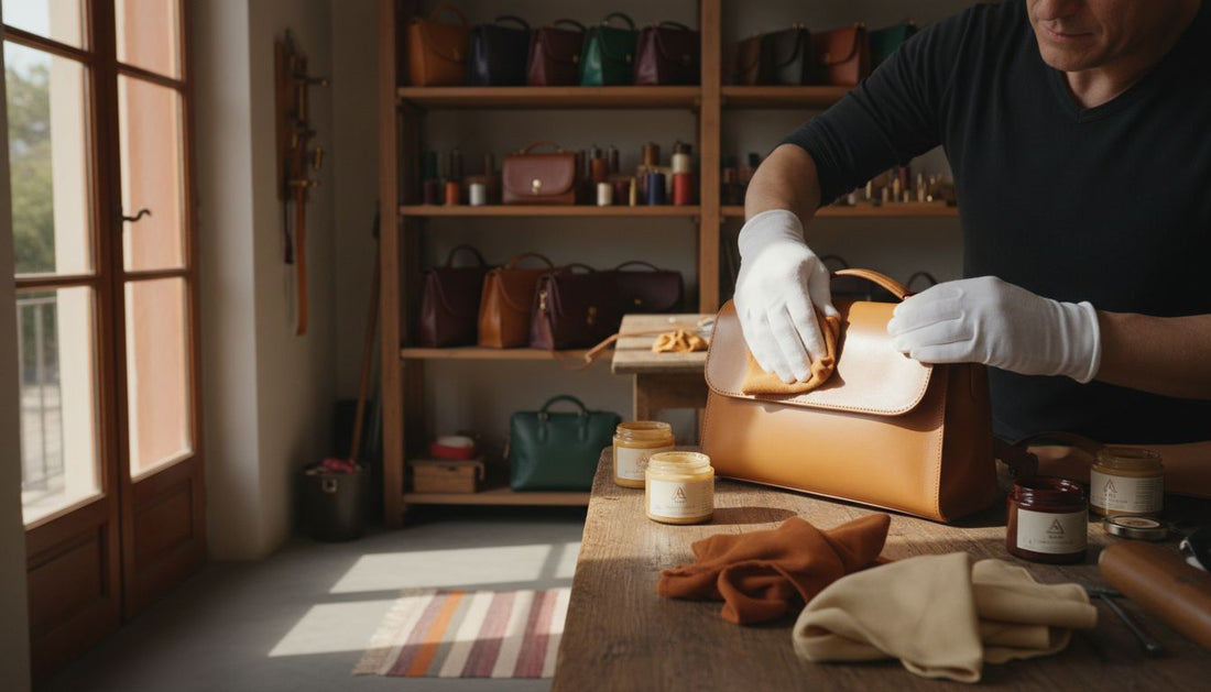 leather purse polishing