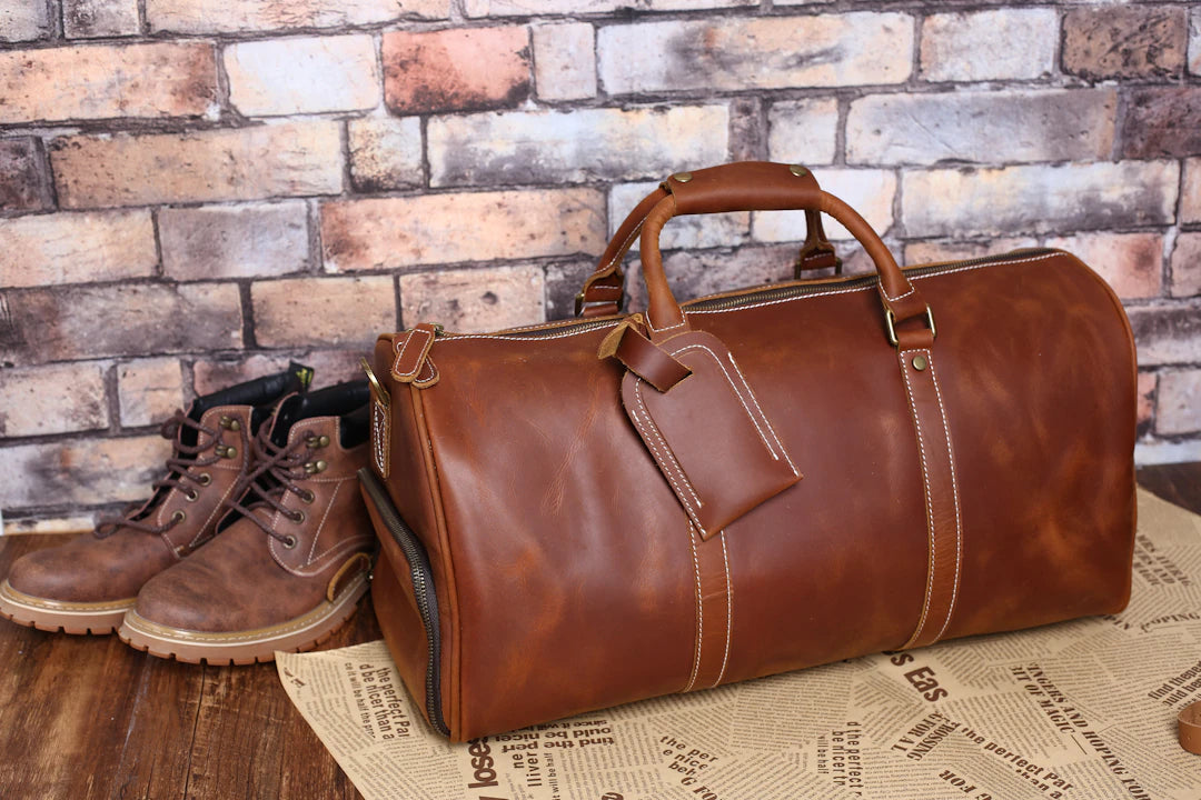 Elegante Italiaanse leren tassen voor reizen in stijl