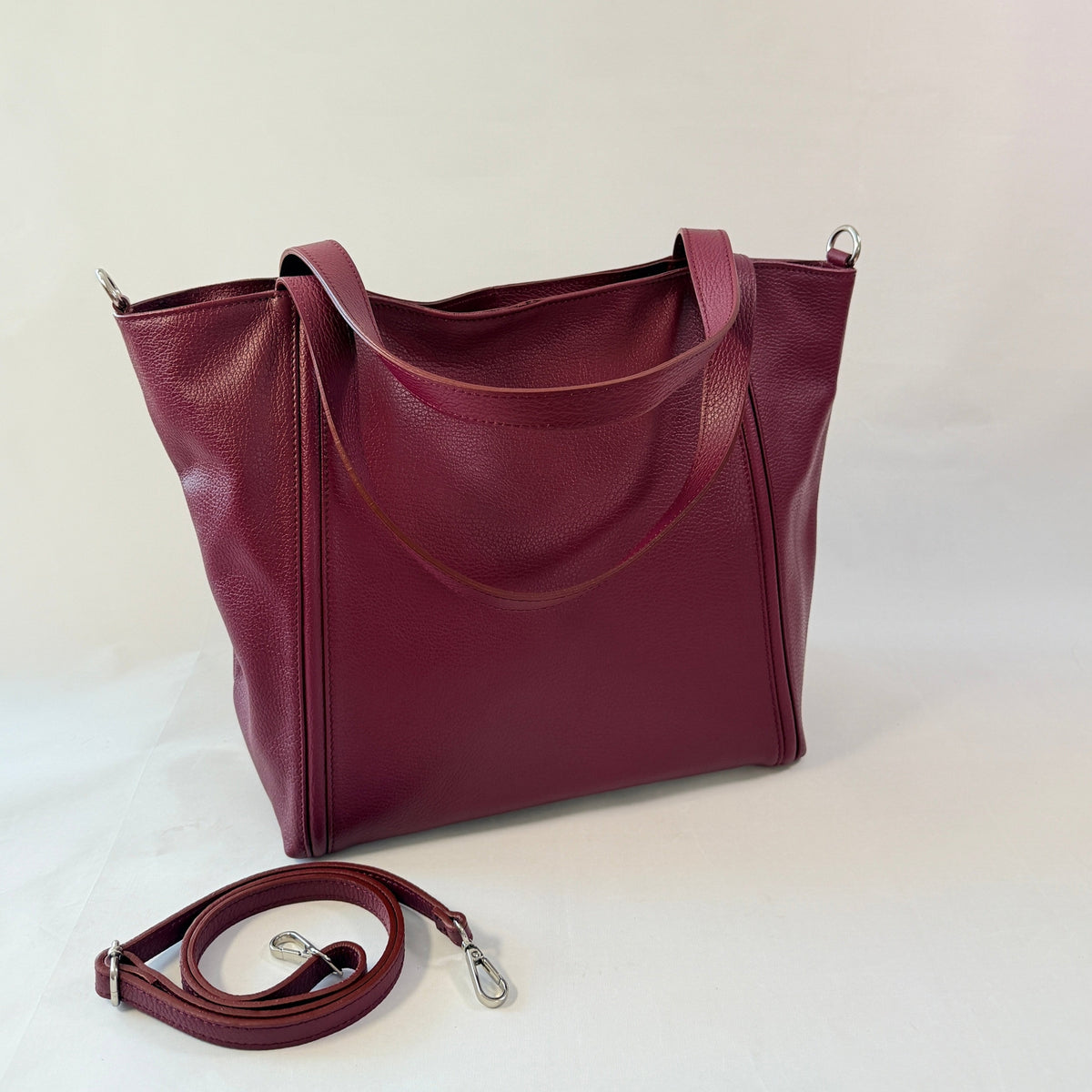 Siena – Borsa tote grande in pelle italiana martellata