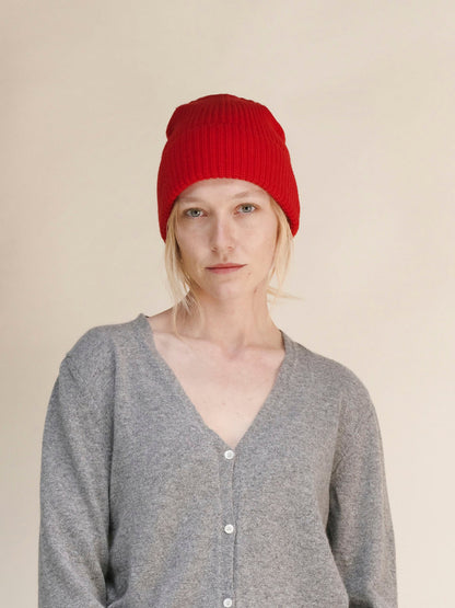 Gorro canelado em mistura de caxemira