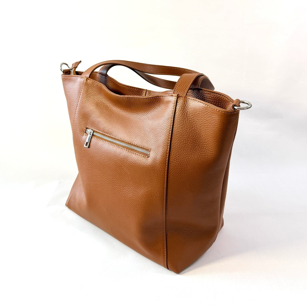 Siena – Borsa tote grande in pelle italiana martellata