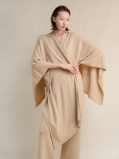 Maxi mantella in misto cashmere