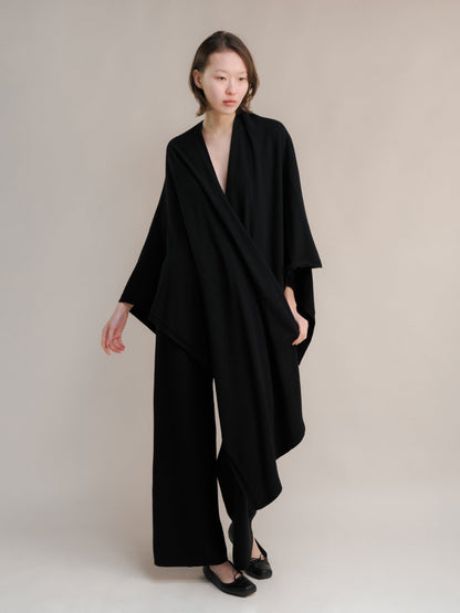 Maxi mantella in misto cashmere