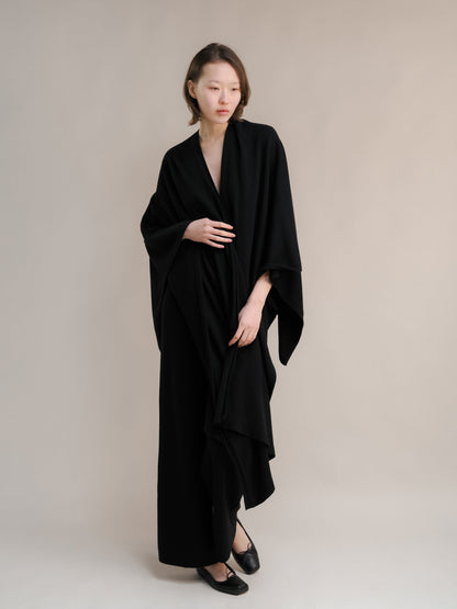 Maxi mantella in misto cashmere