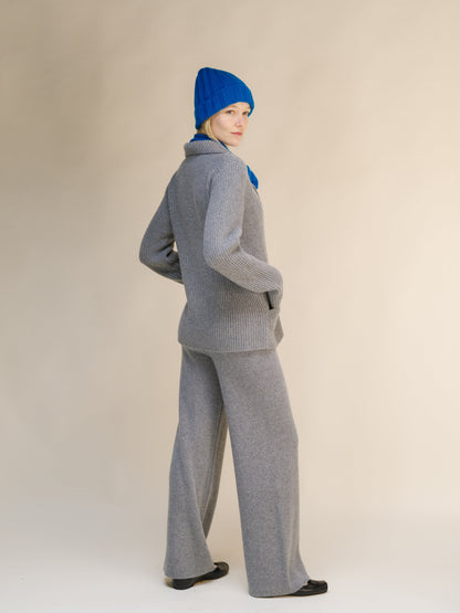 Berretto a coste larghe in misto cashmere