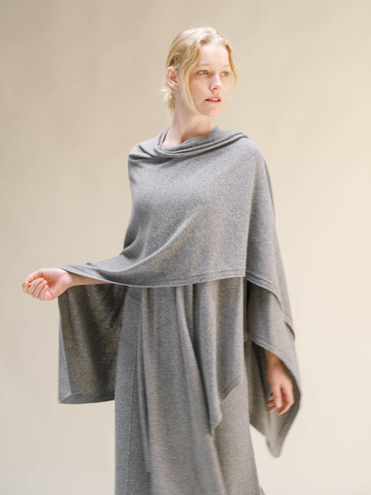 Maxi mantella in misto cashmere