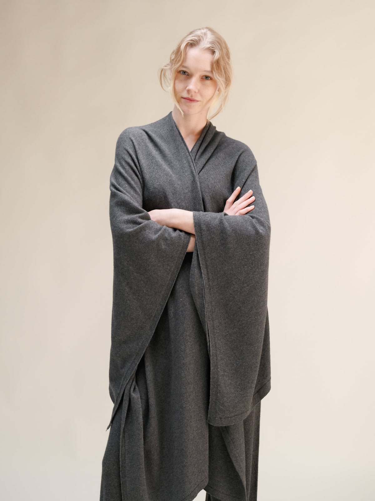 Maxi mantella in misto cashmere
