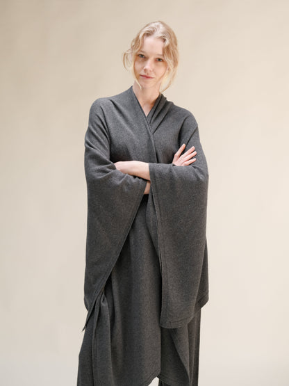 Maxi mantella in misto cashmere