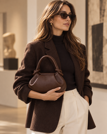 Anello Small Pebbled Leather Handbag