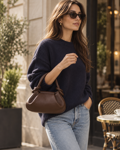 Anello Small Pebbled Leather Handbag