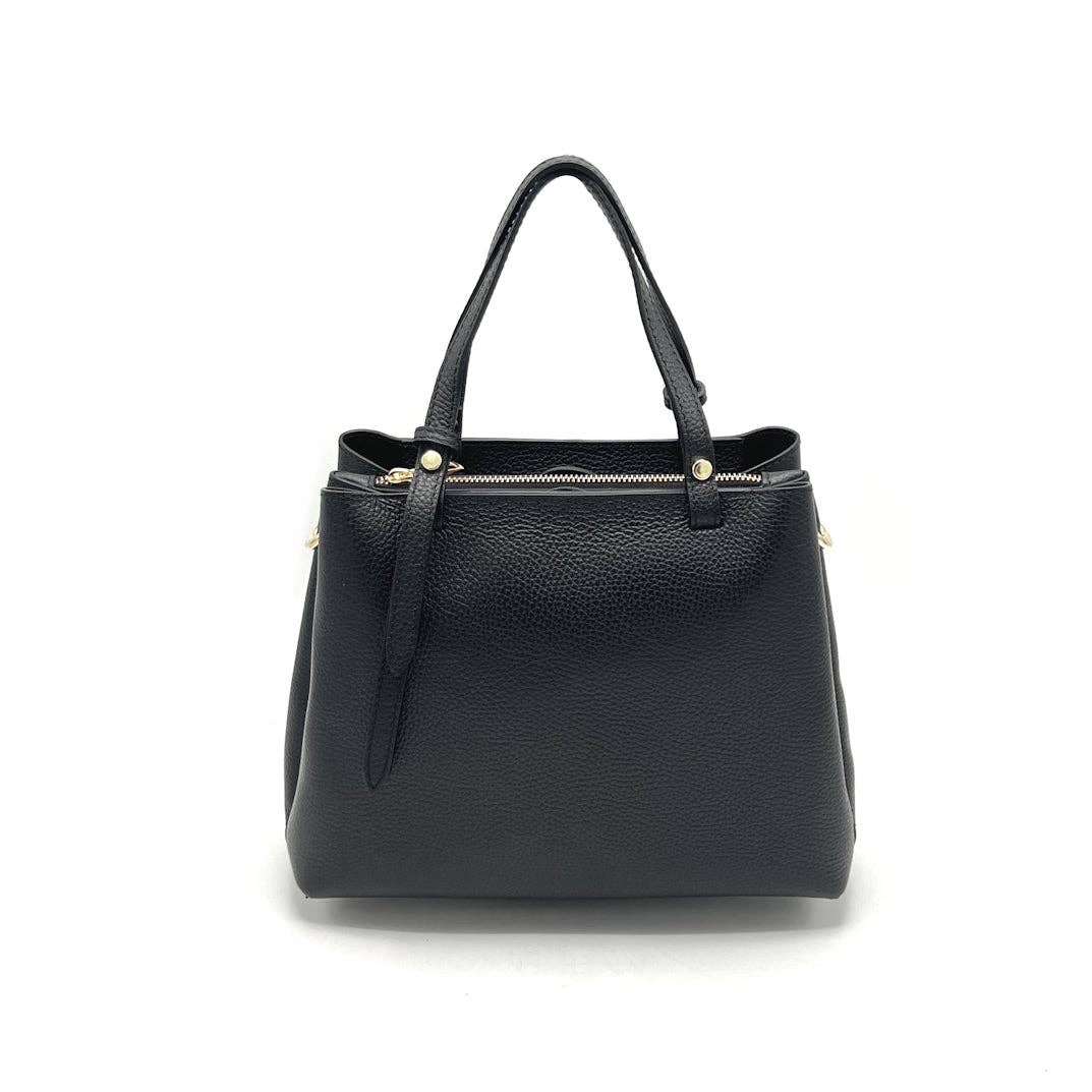 Bolsos de piel Negro Arezzo – Italian Leather Tote Handbag San Rocco Italia