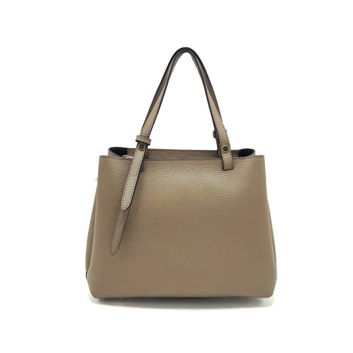 Bolsos de piel Taupe Arezzo – Italian Leather Tote Handbag San Rocco Italia
