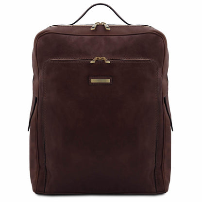 Leather laptop bags Marrón oscuro Bangkok - Mate leather laptop backpack - Large size | TL142336 San Rocco Italia