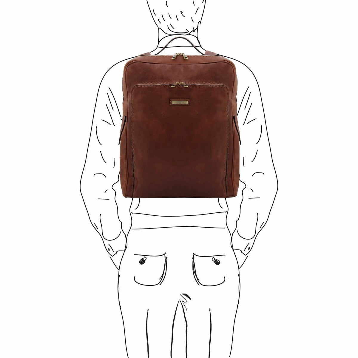 Bolsos de piel para portátil Bangkok - Mochila grande mate de piel para portátil | TL142336 San Rocco Italia