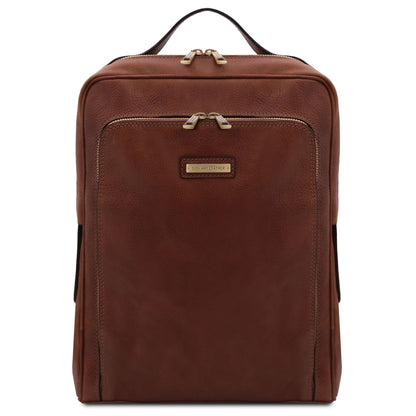 Leather Backpacks Brown Bangkok - Matte leather laptop backpack | TL141793 San Rocco Italia