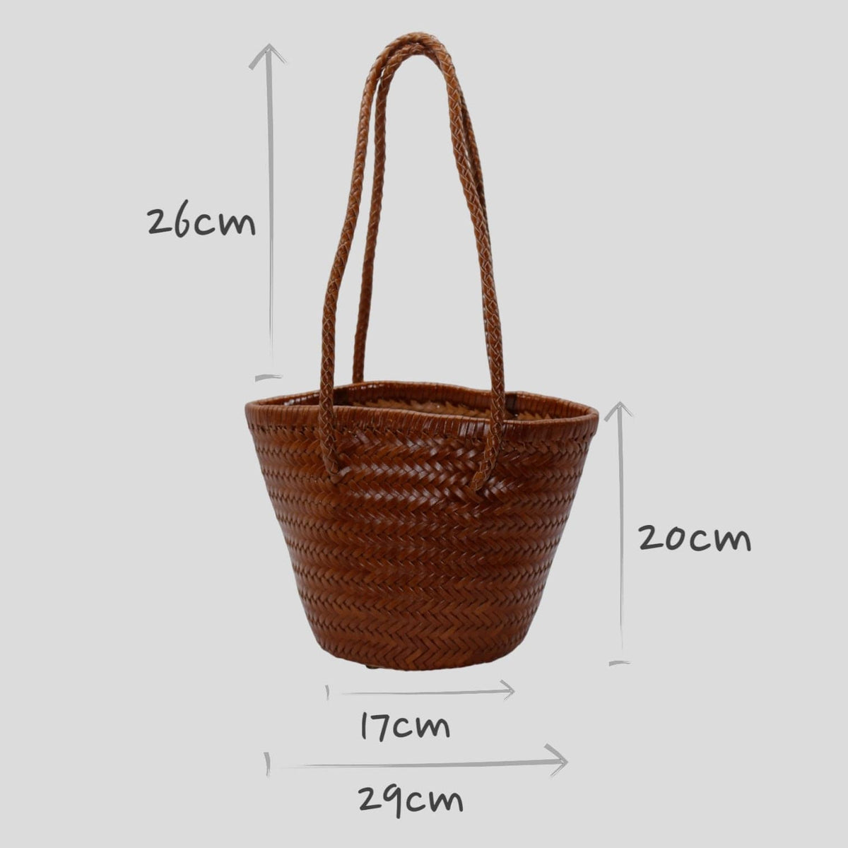 Handbag & Wallet Accessoires Carmel- Hand Woven Leather Shoulder Bucketbag Bruin San Rocco Italia