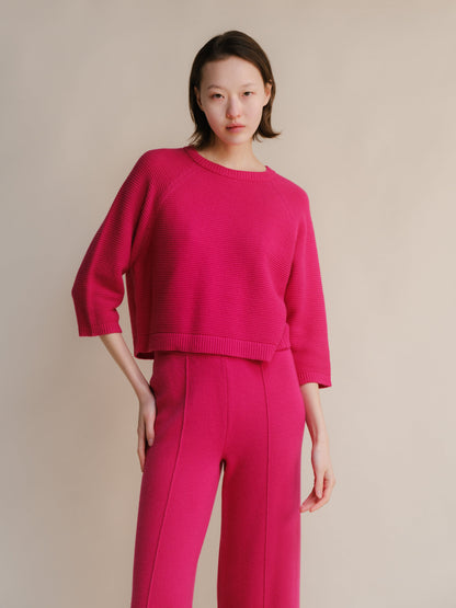 Maglieria Bubble / S Cashmere Mix Cropped 3/4 Sleeve Pullover San Rocco Italia