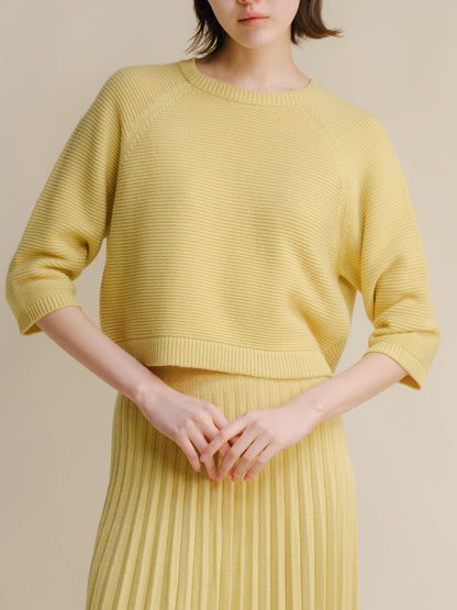 Maglieria Honey / S Cashmere Mix Cropped 3/4 Sleeve Pullover San Rocco Italia
