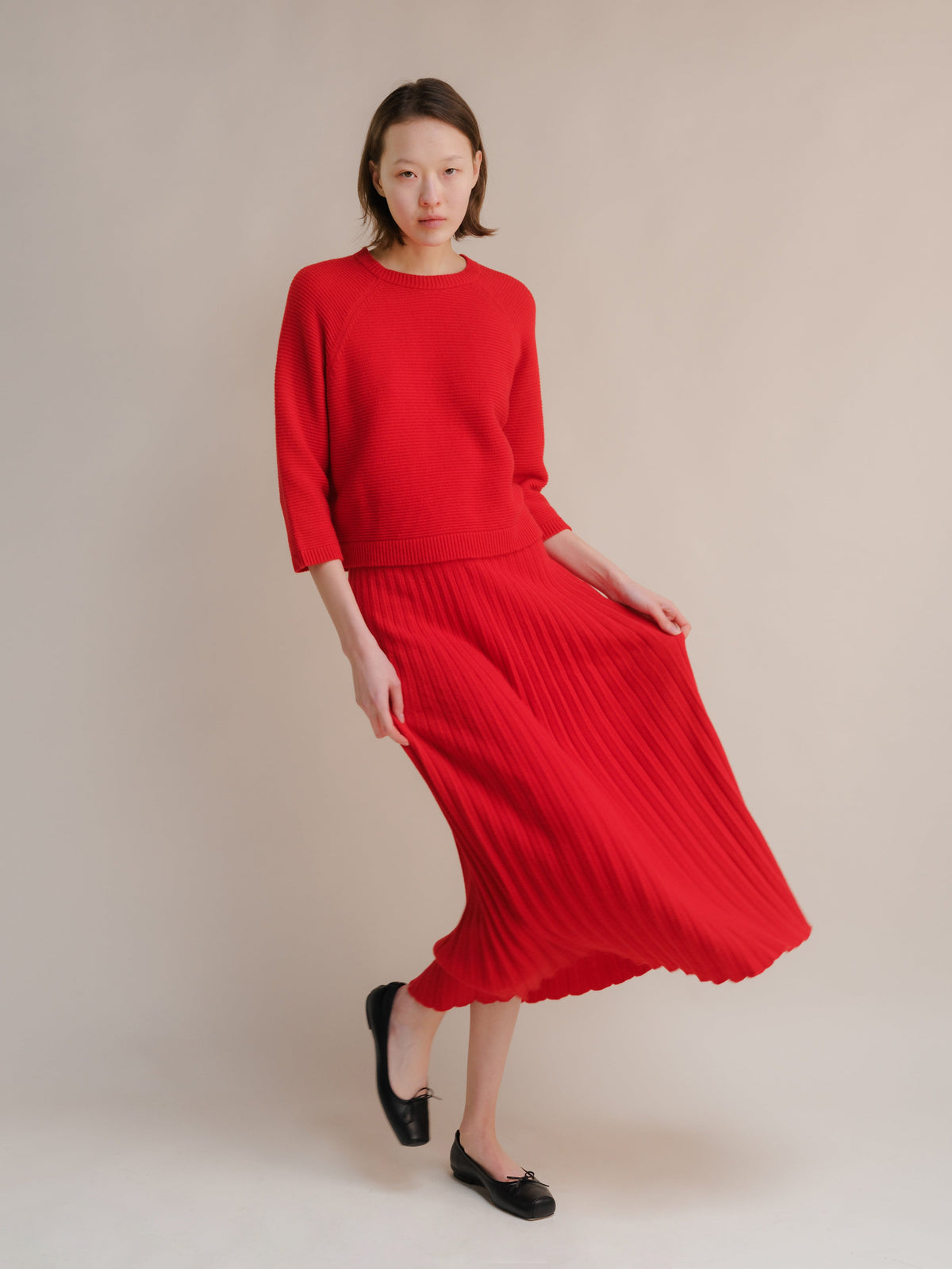 Maglieria Cashmere Mix Cropped 3/4 Sleeve Pullover San Rocco Italia
