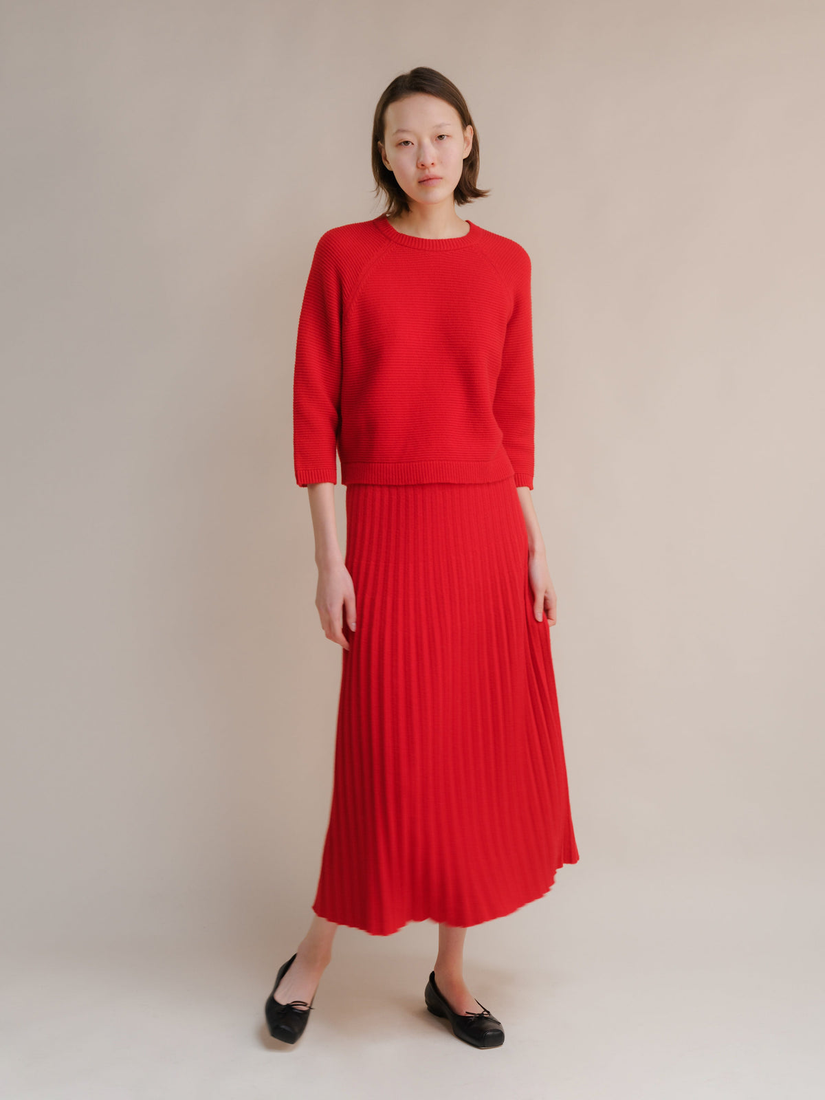 Maglieria Cashmere Mix Cropped 3/4 Sleeve Pullover San Rocco Italia
