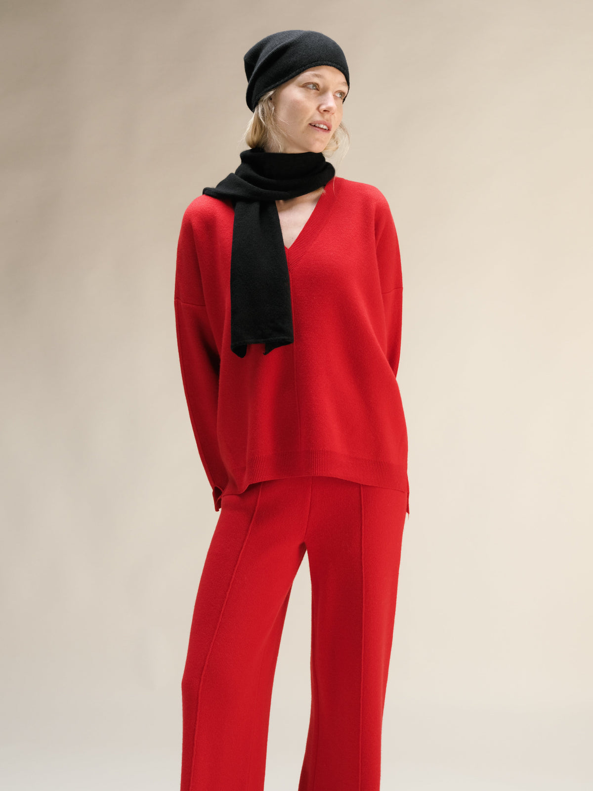 Maglieria Nero Cashmere Mix Sciarpa San Rocco Italia