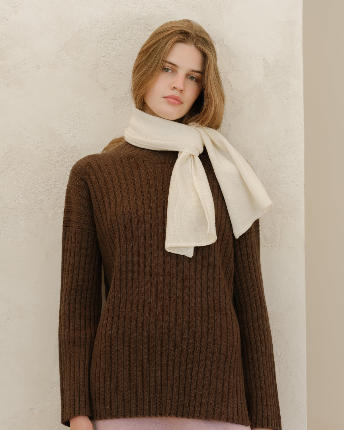 Maglieria Bianco naturale Cashmere Mix Sciarpa San Rocco Italia