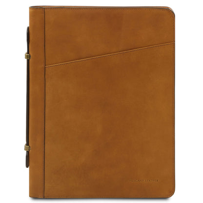 Cesare - Leather document case with handle and ring binder | TL142554
