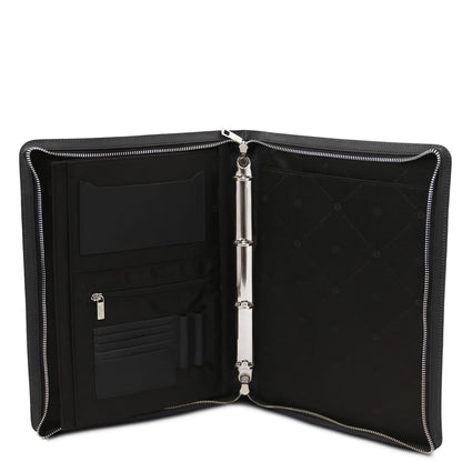 Cesare - Leather document case with handle and ring binder | TL142554