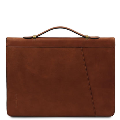 Cesare - Leather document case with handle and ring binder | TL142554