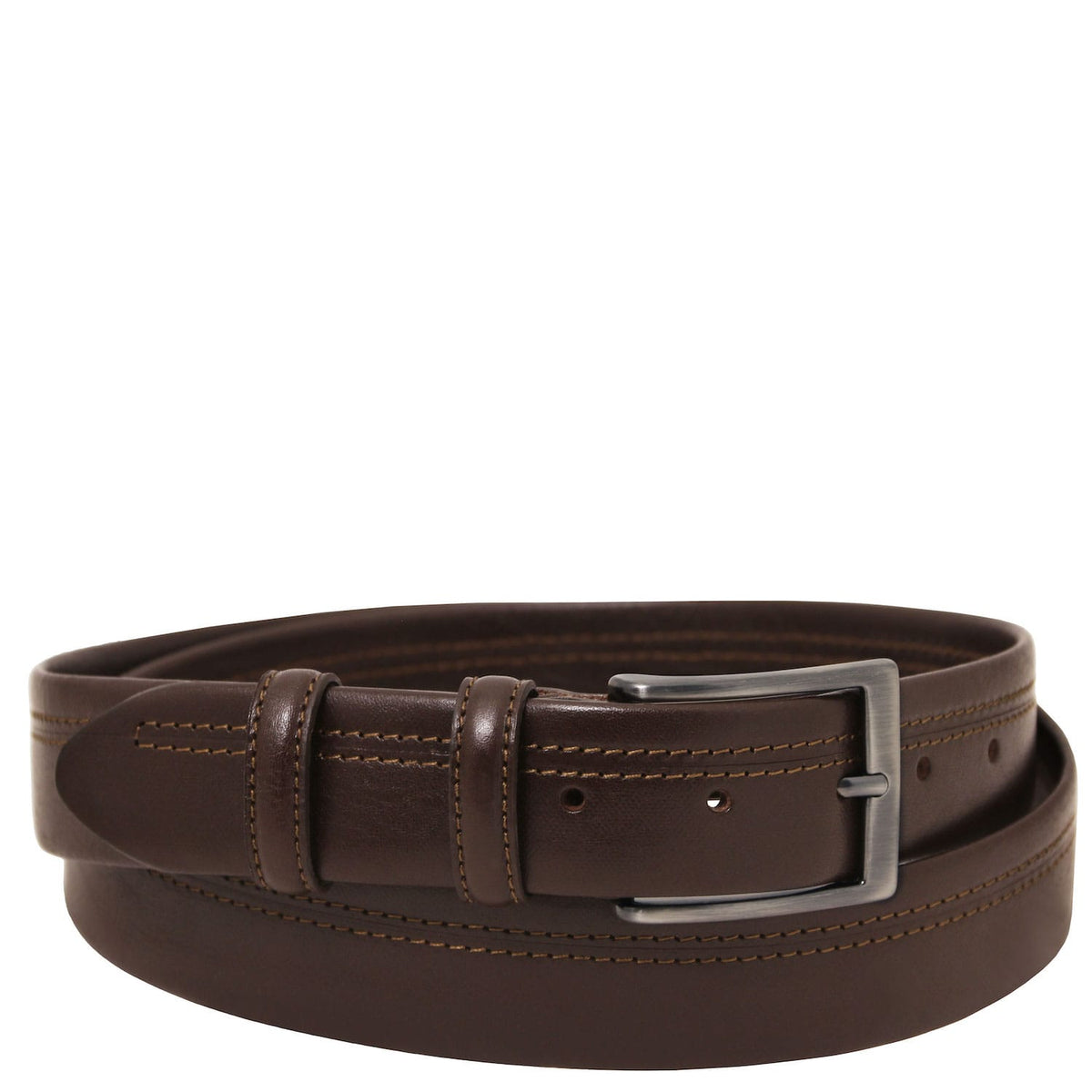 Leather Belts for men Dark Brown / 95 cm Classic 35mm tubular leather belt | TL142530 San Rocco Italia