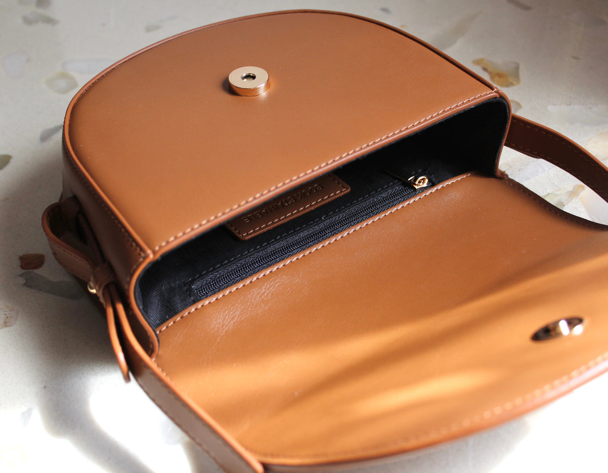 Handbag & Wallet Accessoires Coco - Apple Leather Saddle Bag - Bruin San Rocco Italia