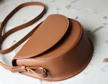 Handbag & Wallet Accessoires Coco - Apple Leather Saddle Bag - Bruin San Rocco Italia