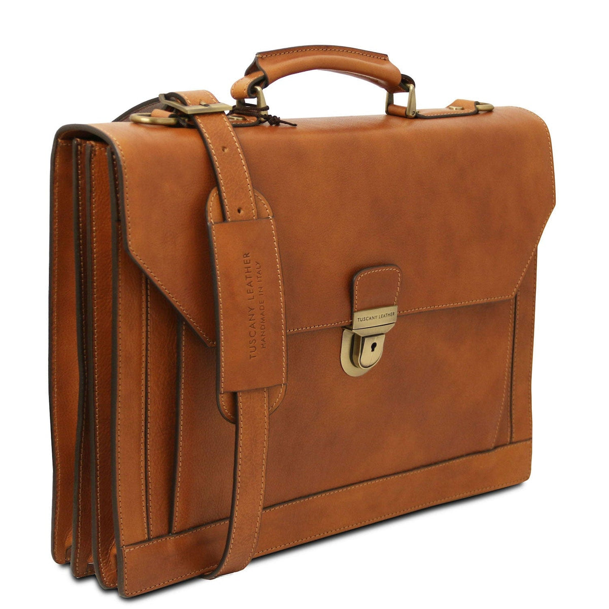 Maletines de piel Cremona - 3 compartment matte leather briefcase | TL142448 San Rocco Italia