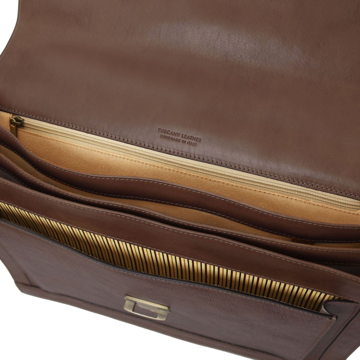 Maletines de piel Cremona - 3 compartment matte leather briefcase | TL142448 San Rocco Italia