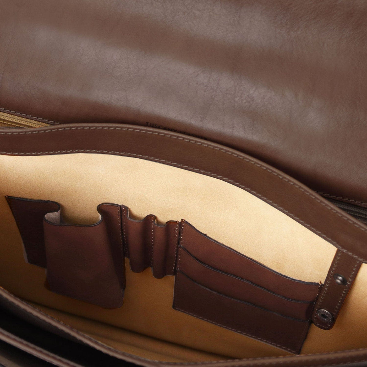 Maletines de piel Cremona - 3 compartment matte leather briefcase | TL142448 San Rocco Italia