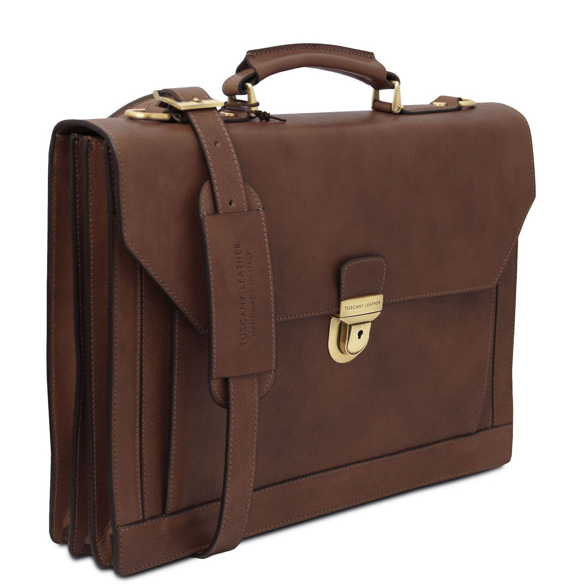 Maletines de piel Cremona - 3 compartment matte leather briefcase | TL142448 San Rocco Italia